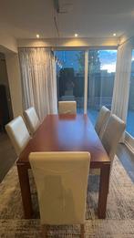 Eettafel met 6 stoelen, Ophalen, Gebruikt, 50 tot 100 cm, 150 tot 200 cm