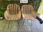 2 eetkamerstoelen/tuinstoelen Rotan/metaal, Ophalen, Zo goed als nieuw