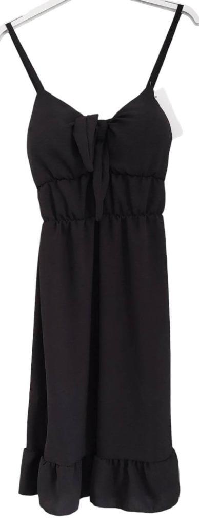 Jurk spagetti bandjes met franjes - zwart mt L, Kleding | Dames, Jurken, Nieuw, Maat 42/44 (L), Zwart, Boven de knie, Ophalen of Verzenden