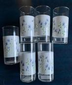 6 glazen, limonadeglazen, sapglas, glas met bloemen, Glas of Glazen, Nieuw, Ophalen of Verzenden, Glas