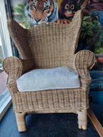 Riviera maison rieten kinderstoel, Huis en Inrichting, Stoelen, Ophalen, Zo goed als nieuw, Bruin, Eén