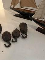Oude Houten Katrollen Set - Maritieme Decoratie Gereedschap, Antiek en Kunst, Antiek | Gereedschap en Instrumenten, Ophalen