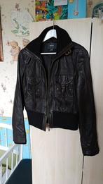 Vintage lederen jas, Ophalen of Verzenden, Zo goed als nieuw, Maat 38/40 (M), Bruin