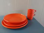 Vintage Mepal Oranje Borden Kopjes Servies Retro, Ophalen of Verzenden, Gebruikt, Overige stijlen, Bord(en)