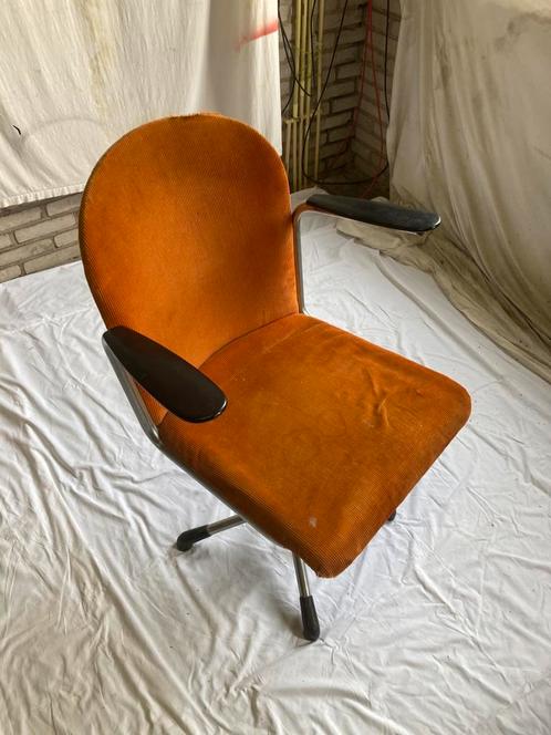 Oude Jaren '50 Mat Chroom Gispen Model 356 Bureaustoel Terra, Huis en Inrichting, Bureaustoelen, Gebruikt, Bureaustoel, Ergonomisch