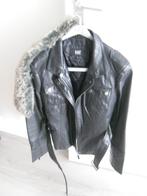 LEREN DAMES JAS, Ophalen, Zo goed als nieuw, Maat 38/40 (M), Zwart