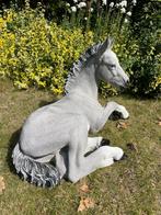 (Tuin)Beeld Paard, veulen liggend, tuin, gazon, manege, 65cm, Tuin en Terras, Ophalen, Nieuw, Kunststof, Dierenbeeld