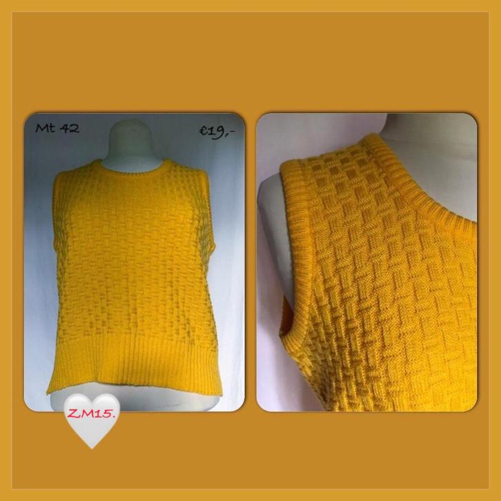 ZM15. Vintage spencer mt 42, Kleding | Dames, Truien en Vesten, Gedragen, Maat 42/44 (L), Geel, Verzenden