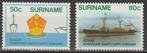 581. Suriname Rep. 1185/86 pfr. Scheepvaartmij SMS, Postzegels en Munten, Postzegels | Suriname, Ophalen of Verzenden, Postfris