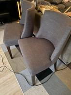 2 grijze stoffen stoelen, Huis en Inrichting, Ophalen of Verzenden, Zo goed als nieuw, 75 tot 100 cm, 50 tot 75 cm
