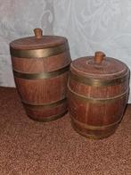 2 oude houten  sigarentonnetjes, Ophalen of Verzenden