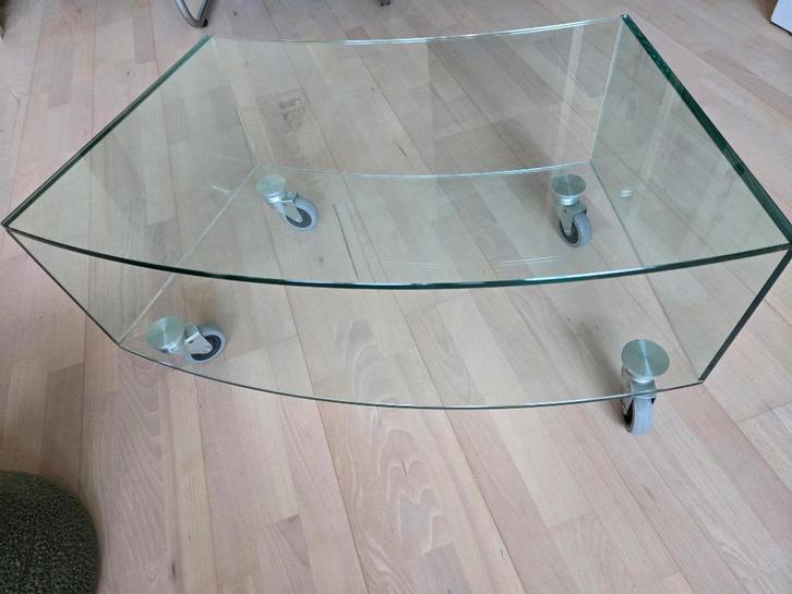 tv tafel of salontafel, Huis en Inrichting, Tafels | Sidetables, Gebruikt, 50 tot 75 cm, 50 tot 100 cm, Rechthoekig, Glas, Ophalen
