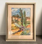 Vintage schilderij - gesigneerd en gedateerd - Landschap, Ophalen of Verzenden