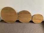 Salon tafelbladen 2 stuks Mango, Huis en Inrichting, Tafels | Salontafels, Ophalen, 50 tot 100 cm, Rond, Nieuw
