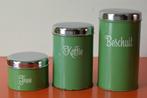Set van 3 retro vintage Brabantia blikken / voorraadblikken, Ophalen of Verzenden, Gebruikt, Overige materialen, Pot, Bus of Blik