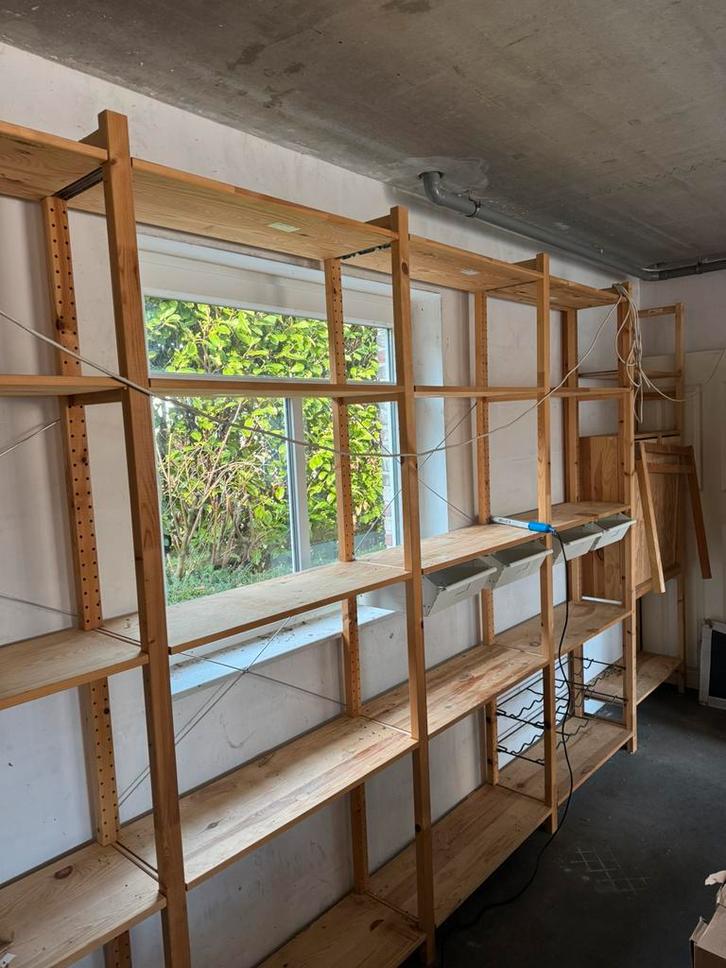 Grote Ikea Ivar stelling/ magazijn kast, 227 hoog, 30 diep, Huis en Inrichting, Kasten | Stellingkasten, Gebruikt, Ophalen