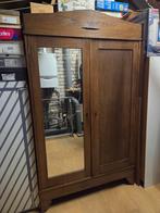 Art deco Amsterdamse school kledingkast, kast, linnenkast, Ophalen, Gebruikt, 50 tot 70 cm, 105 cm of meer