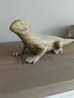 Goudkleurig Leguaan Baardagaam Beeld - Decoratief, Ophalen of Verzenden