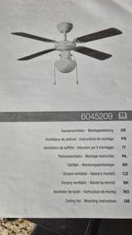 Plafondventilator met lamp, Huis en Inrichting, Lampen | Plafondlampen, Ophalen, Gebruikt, Glas, Modern