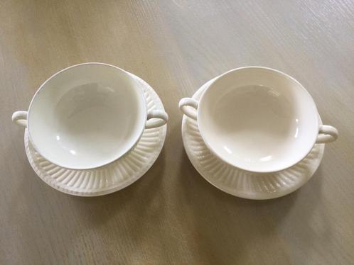 Wedgwood Edme 2 soepkommen en onderschotel, Antiek en Kunst, Antiek | Servies los, Ophalen of Verzenden