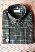 overhemd XL  43-44 Donkergrijs geruit NIEUW, Ophalen of Verzenden, Nieuw, Grijs, Halswijdte 43/44 (XL)