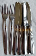 Edelstaal Edelsthal bestek gouden detailles 2 soorten metaal, Ophalen of Verzenden, Gebruikt, Rvs of Chroom