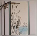 Kaart met reiger, geschilderd met aquarelverf, Ophalen of Verzenden, Zo goed als nieuw, Overige thema's