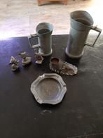 Tinnen Decoratie Voorwerpen - Vintage, Antiek en Kunst, Antiek | Tin, Ophalen of Verzenden