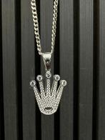 Prachtige 925 Zilveren Ketting met Rolex hanger, Ophalen of Verzenden, Nieuw, Zilver, Zilver