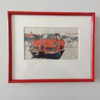 vintage afbeelding tekening Alfa Romeo Spider jaren 60 retro, Auto's, Ophalen of Verzenden, Zo goed als nieuw