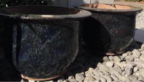 Grote zware geglazuurde XXL bloempotten bakken 60cm en 90cm, Tuin en Terras, Bloempotten, Zo goed als nieuw, Terracotta, Binnen