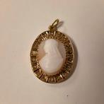 Gouden broche 14k 585 4gram met een prachtige camee, Overige voorstellingen, Ophalen of Verzenden, Zo goed als nieuw, Goud