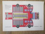 Bouwplaat - Knutselplaat - Brandweerauto - nieuw - 6 x, Hobby en Vrije tijd, Ophalen of Verzenden, Nieuw, Knutselwerk