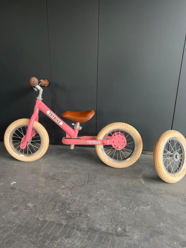 Roze Trybike Loopfiets/Driewieler - Om te bouwen!, Kinderen en Baby's, Speelgoed | Buiten | Voertuigen en Loopfietsen, Zo goed als nieuw