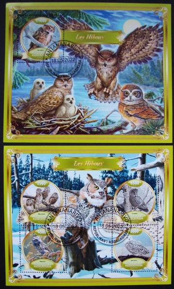 - 437 - 2 Mooie Blokken, met veel Uilen.  beschikbaar voor biedingen