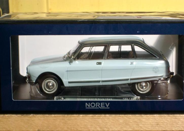 Citroen Ami 8 berline Club 1969 blauw Thasos Norev ltd 1:18, Hobby en Vrije tijd, Modelauto's | 1:18, Nieuw, Auto, Norev, Ophalen of Verzenden