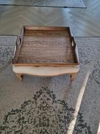 riviera maison hocker poef en dienblad creme beige hout, Ophalen of Verzenden, Zo goed als nieuw
