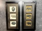 2x Wanddecoratie met dieren – Olifanten & wilde dieren, Ophalen of Verzenden, Zo goed als nieuw