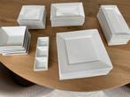 Keramiek servies, wit, vierkant, Ophalen, Keramiek, Zo goed als nieuw, Bord(en)
