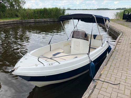 Consoleboot met motor en trailer, Watersport en Boten, Vis- en Consoleboten, Gebruikt, 10 tot 30 pk, 3 tot 6 meter, Benzine, Buitenboordmotor