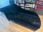 Fluwelen Chaise Longue - Zwart, Huis en Inrichting, Banken | Sofa's en Chaises Longues, Ophalen, Gebruikt, Eenpersoons, 100 tot 125 cm
