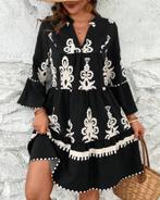 Boho jurkje Zwart ** NIEUW **, Kleding | Dames, Grote Maten, Verzenden, Nieuw, Zwart, Jurk