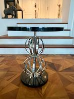 Stunning Architectural Black & Silver Side Table, 50 tot 100 cm, Rond, Zo goed als nieuw, 50 tot 75 cm