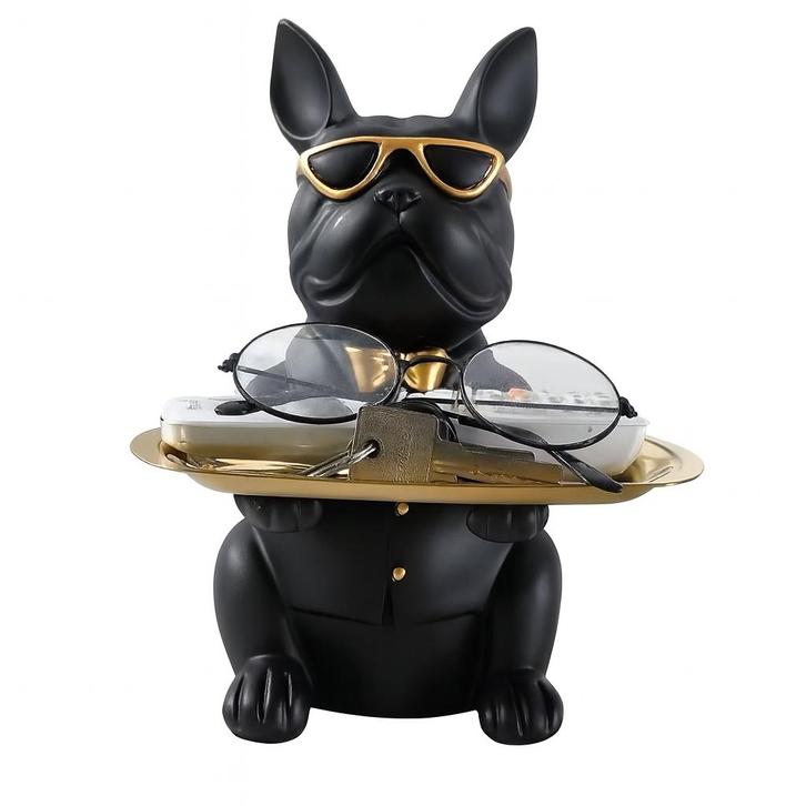 Bulldog met dienblad - Decoratief beeld, Huis en Inrichting, Woonaccessoires | Overige, Nieuw, Ophalen of Verzenden