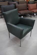 Luxe fauteuil Triton Jess Design echt leer Navy Blue modern, Huis en Inrichting, Fauteuils, Ophalen, Zo goed als nieuw, Metaal