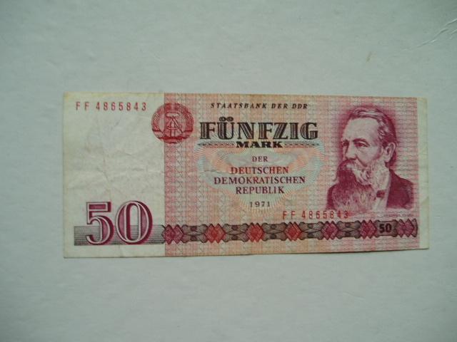 1229. DDR, 50 mark 1971 Friedrich Engels., Postzegels en Munten, Bankbiljetten | Europa | Niet-Eurobiljetten, Verzenden, Duitsland