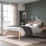 Ikea Bjorksnas Bedframe 160x200 + Liersund Lattenbodem, Ophalen, Verstelbaar, Beige, Tweepersoons