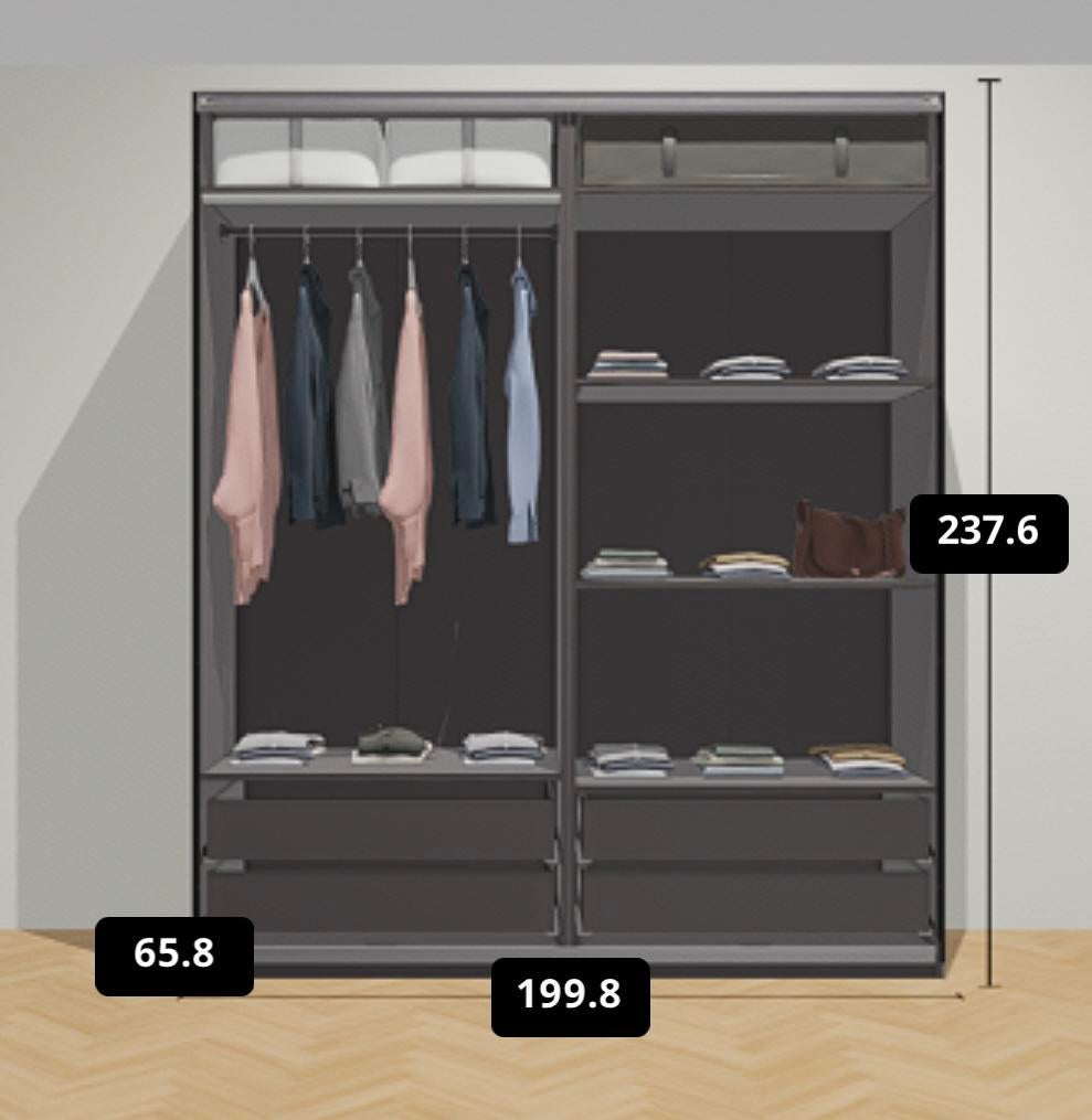 IKEA PAX kledingkast – met verlichting – 200x236 cm, Ophalen, Zo goed als nieuw