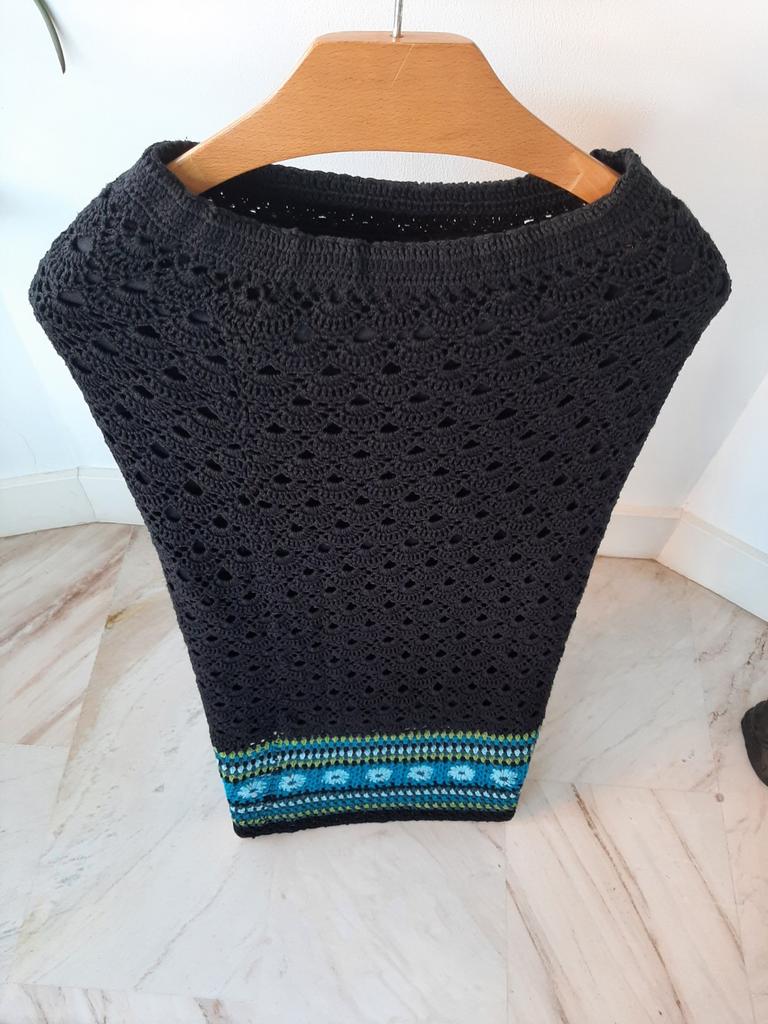 Mooie gehaakte rok .maat L van Hennes, Kleding | Dames, Maat 38/40 (M), Blauw, Ophalen of Verzenden, Zo goed als nieuw