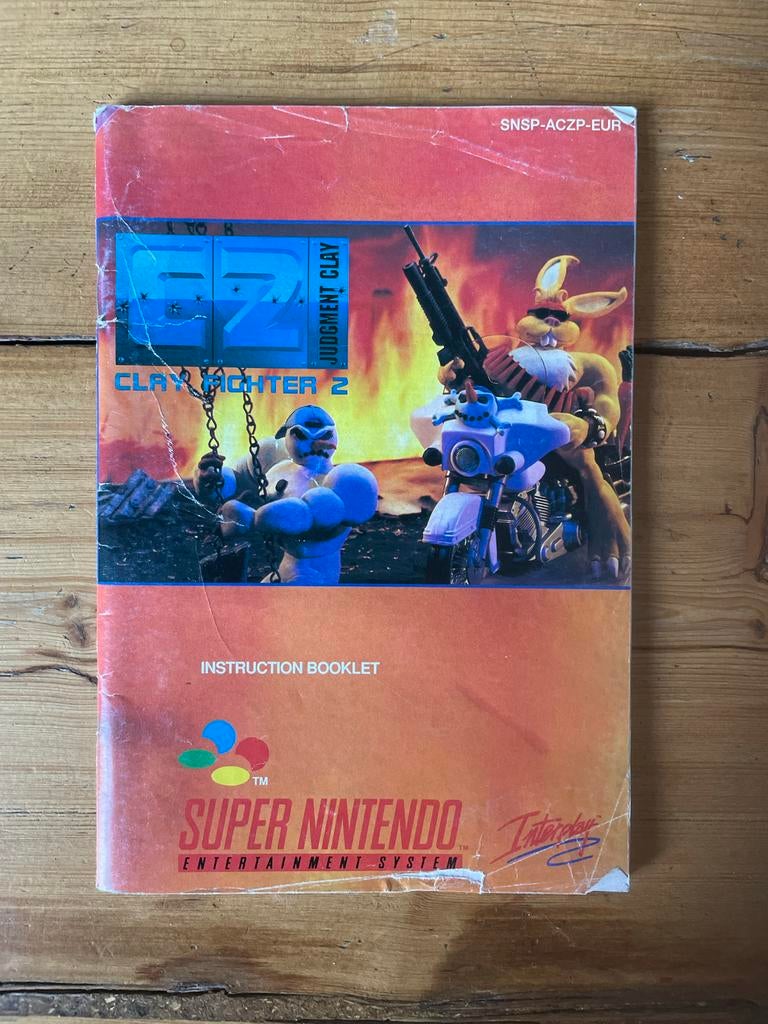 Clayfighter 2 Judgment Clay SNES Handleiding Engels, Spelcomputers en Games, Games | Nintendo Super NES, Gebruikt, Vechten, 2 spelers